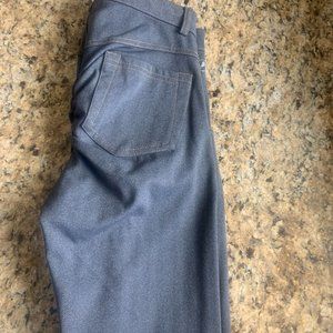 ABS2B Fitness LeJeans Gray Pockets and Zipper Leggings scrunch booty